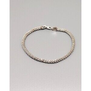 VTG 925 Sterling Silver Bracelet Italy 7" Twisted Rope Chain Signed IBB 7.1 g